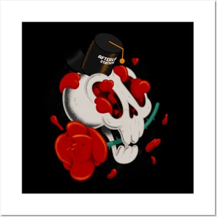 Love Skull on Afterlife Station with Rose Posters and Art